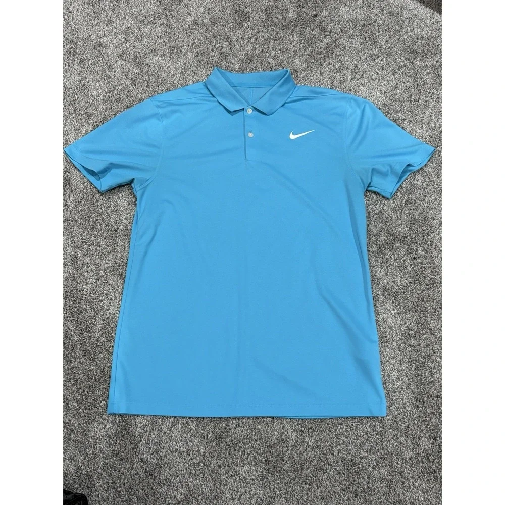 Nike Performance Dri-FIT Polo Shirt Mens Size Small Blue Short Sleeve